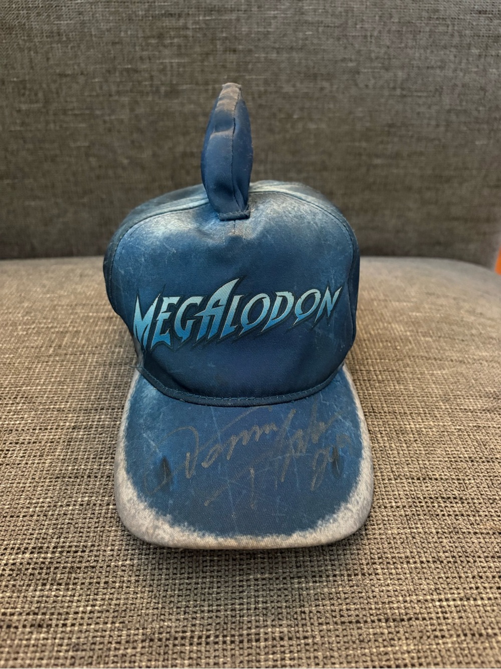 Kids Signed Dennis Anderson Megalodon Monster Jam Trucker Hat - Blue